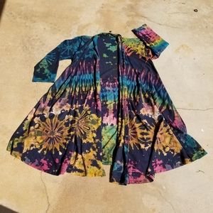 Reverse tie dye swing coat